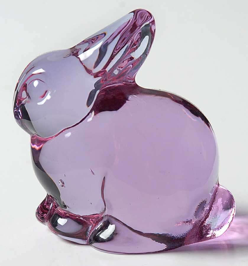Heisey Animals & Figurines Lavender Ice Bunny with Head Up by Viking-1
