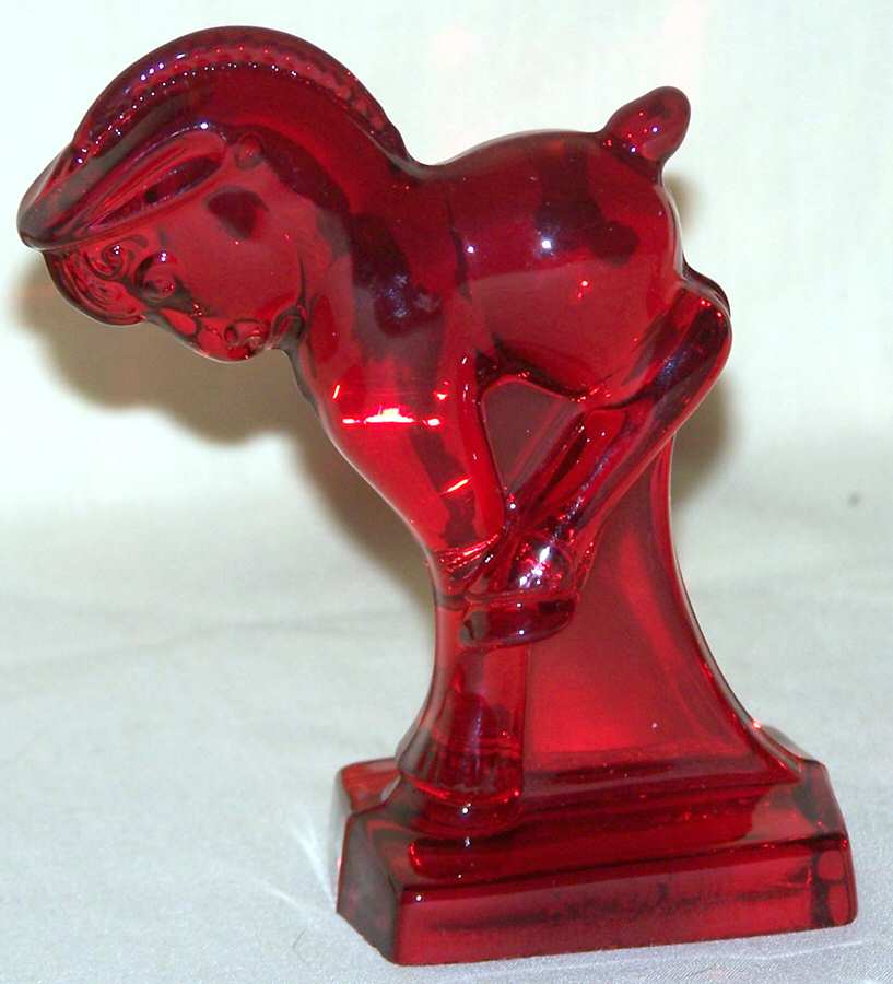 Heisey Animals & Figurines Colt-Kicking-Ruby by Viking-1