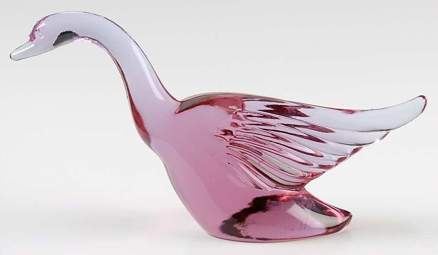 Heisey Animals & Figurines Lavender Ice Goose-Wings Half Up by Viking-1
