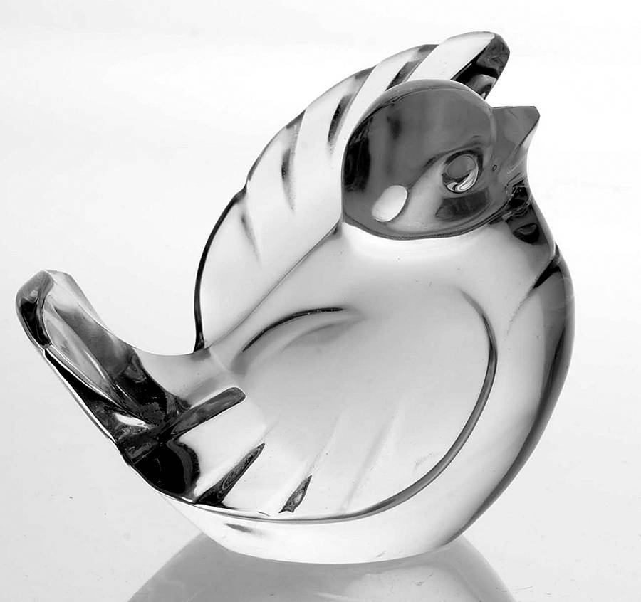 Animals & Figurines Small Clear Bird by Val St Lambert-1