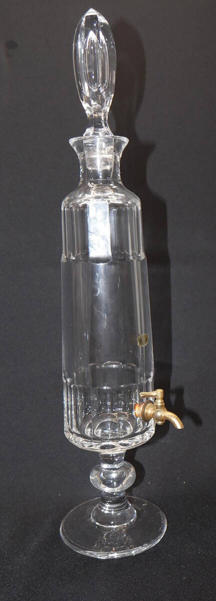 V113 Footed Decanter with Stopper & Spigot by Val St Lambert-1