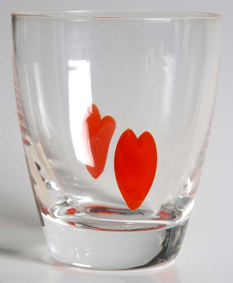 Hearts 8 Oz Flat Tumbler by Vetricor Glass-1