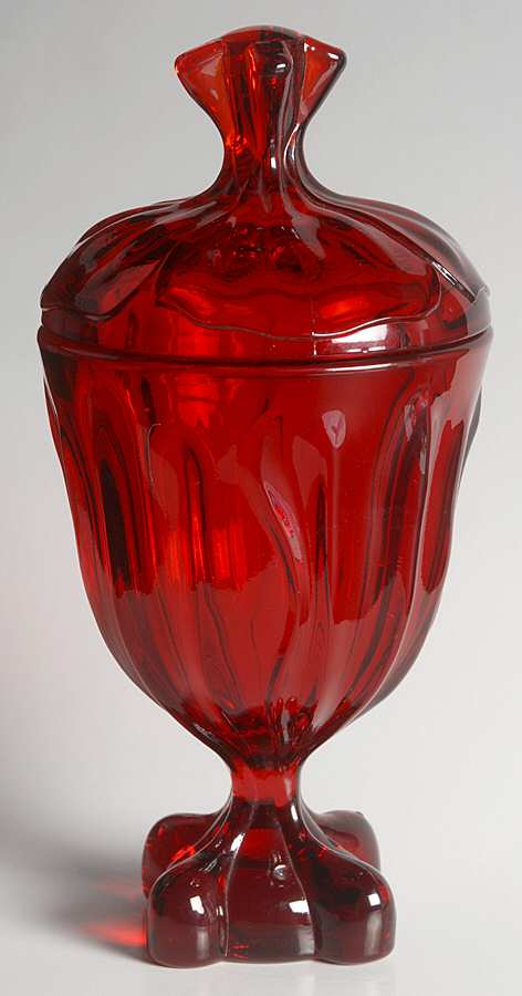 Epic Four Square Ruby Candy Jar & Lid by Viking-1