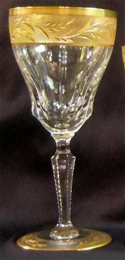 Treves Dore (Gold Encrusted, Frosted) Water Goblet by Val St Lambert-1