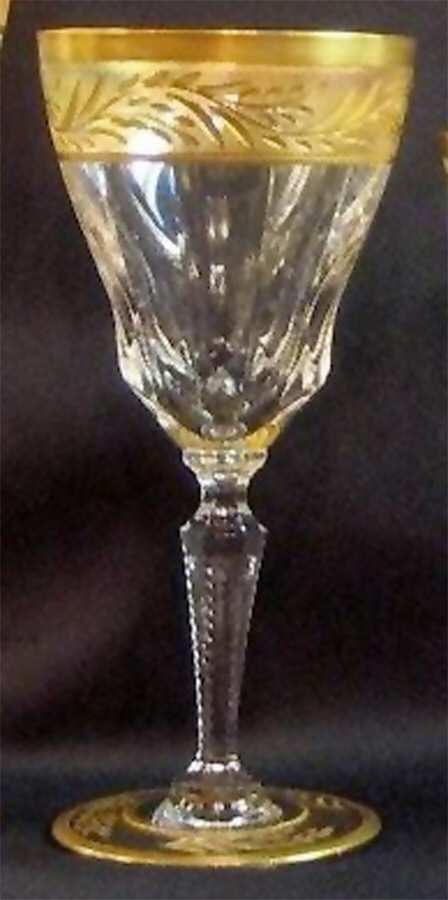 Treves Dore (Gold Encrusted, Frosted) Wine Glass by Val St Lambert-1