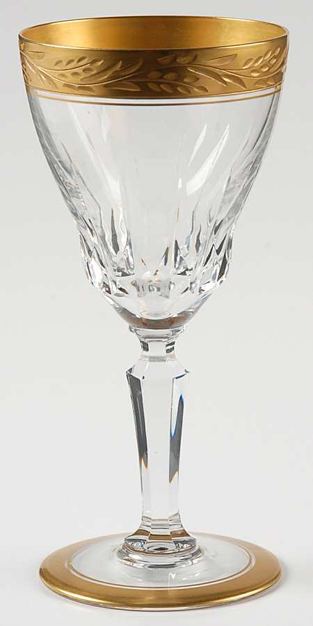 Treves Dore (Wide Gold Encrusted) Wine Glass by Val St Lambert-1
