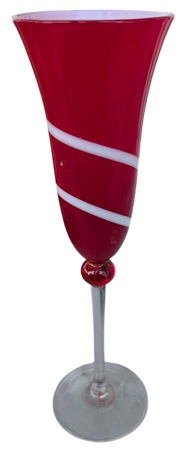 Harlequin Red Fluted Champagne by Vietri-1