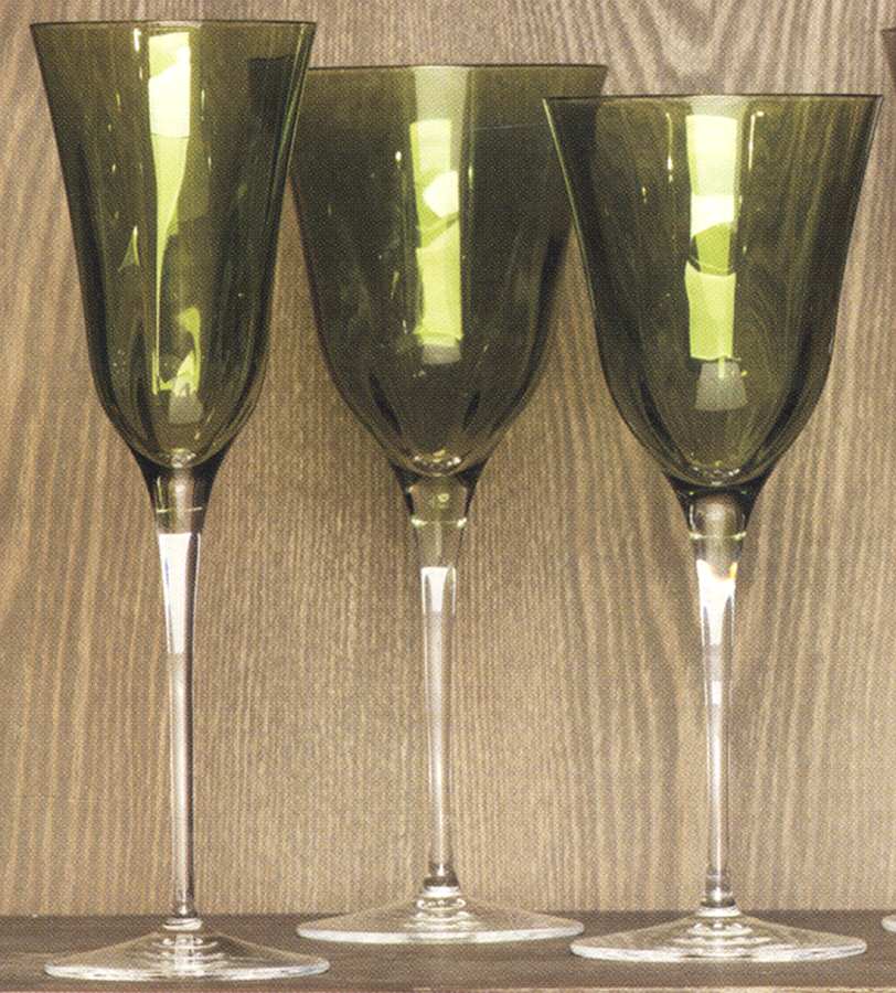 Optical Green Water Goblet by Vietri-1