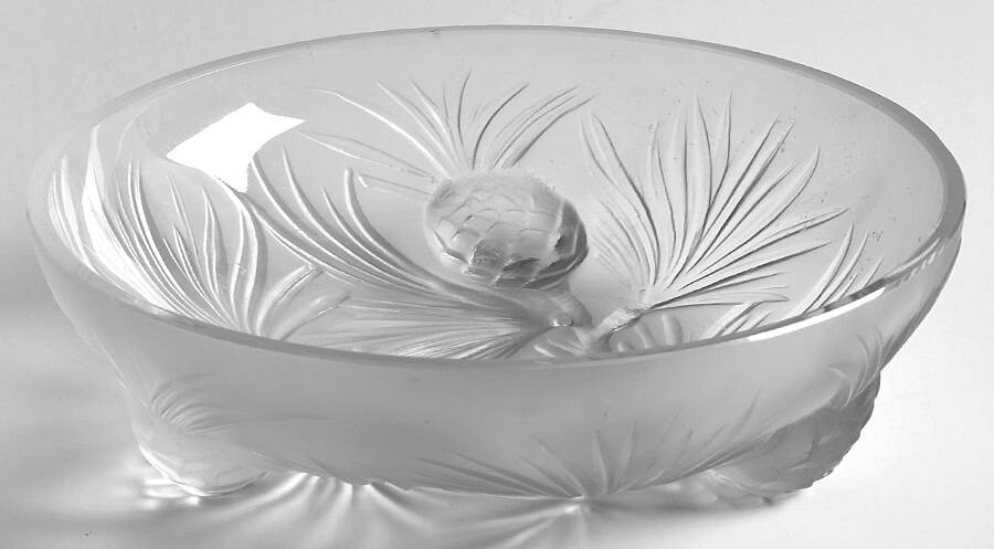 Clear Frosted France Pine Cone Bowl by Verlys-France-1