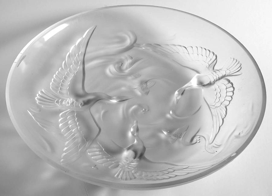Clear Frosted France Wild Duck Bowl by Verlys-France-1