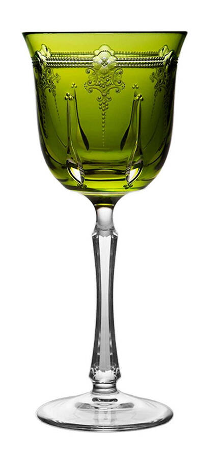 Lisbon Yellow Green Water Goblet by Varga-1