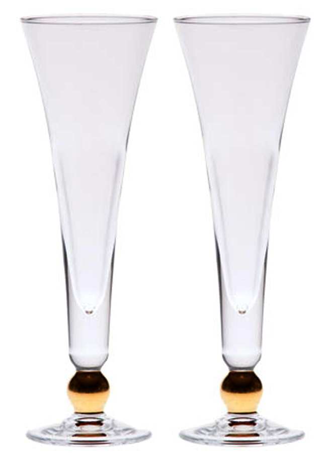 Eternity Gold Toasting Fluted Champagne by Vietri-1