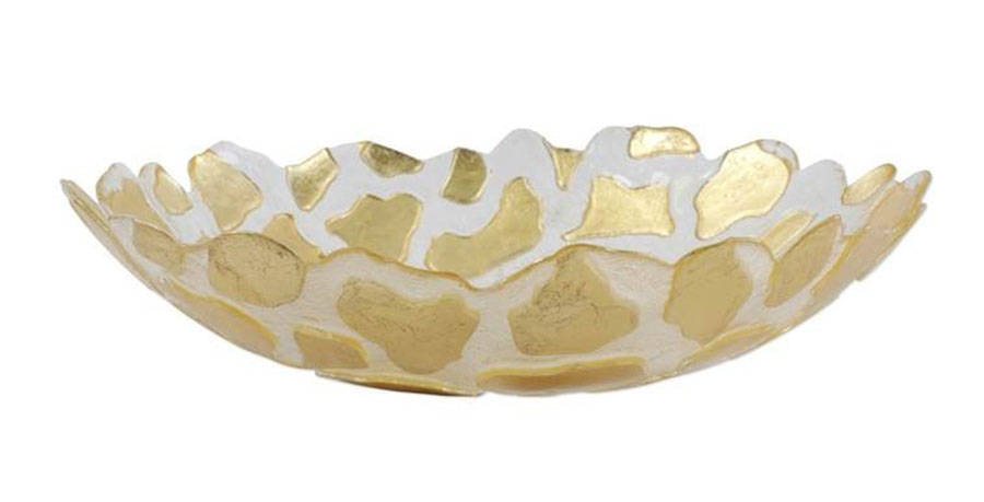 Rufolo Gold 13" Shallow Round Bowl by Vietri-1
