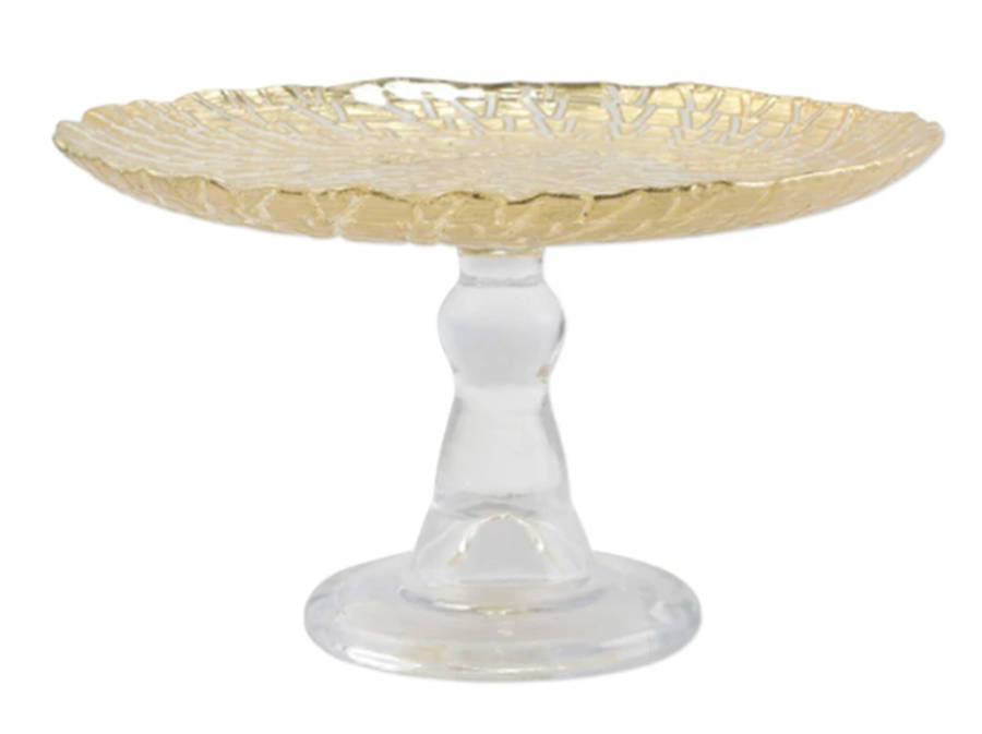 Rufolo Gold 8" Diameter Pedestal Cake Stand by Vietri-1
