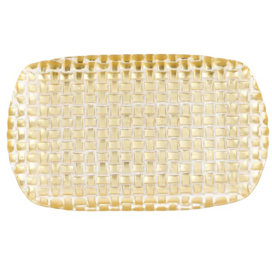 Rufolo Gold 12" Rectangular Tray by Vietri-1
