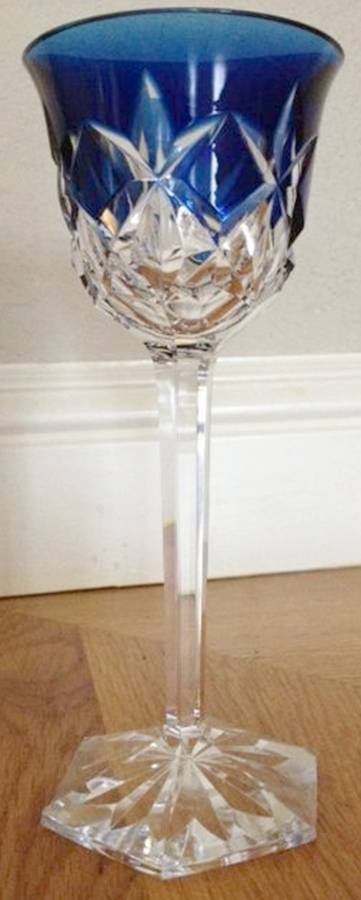 VAS76 Cobalt Blue Hock Wine by Val St Lambert-1