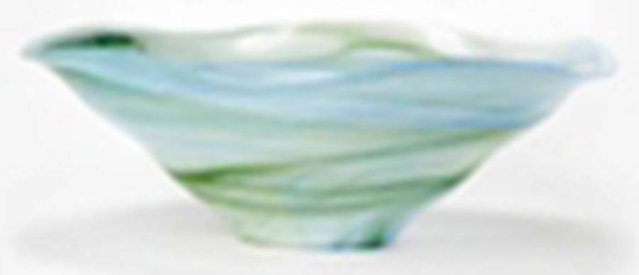 Alabaster Glass Aquamarine 18" Centerpiece by Vietri-1