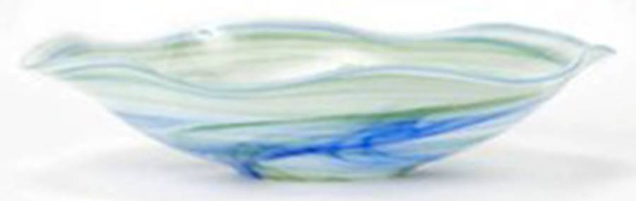 Alabaster Glass Aquamarine 14" Centerpiece by Vietri-1