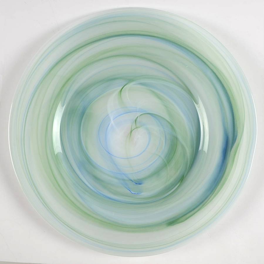 Alabaster Glass Aquamarine 13" Service Plate by Vietri-1