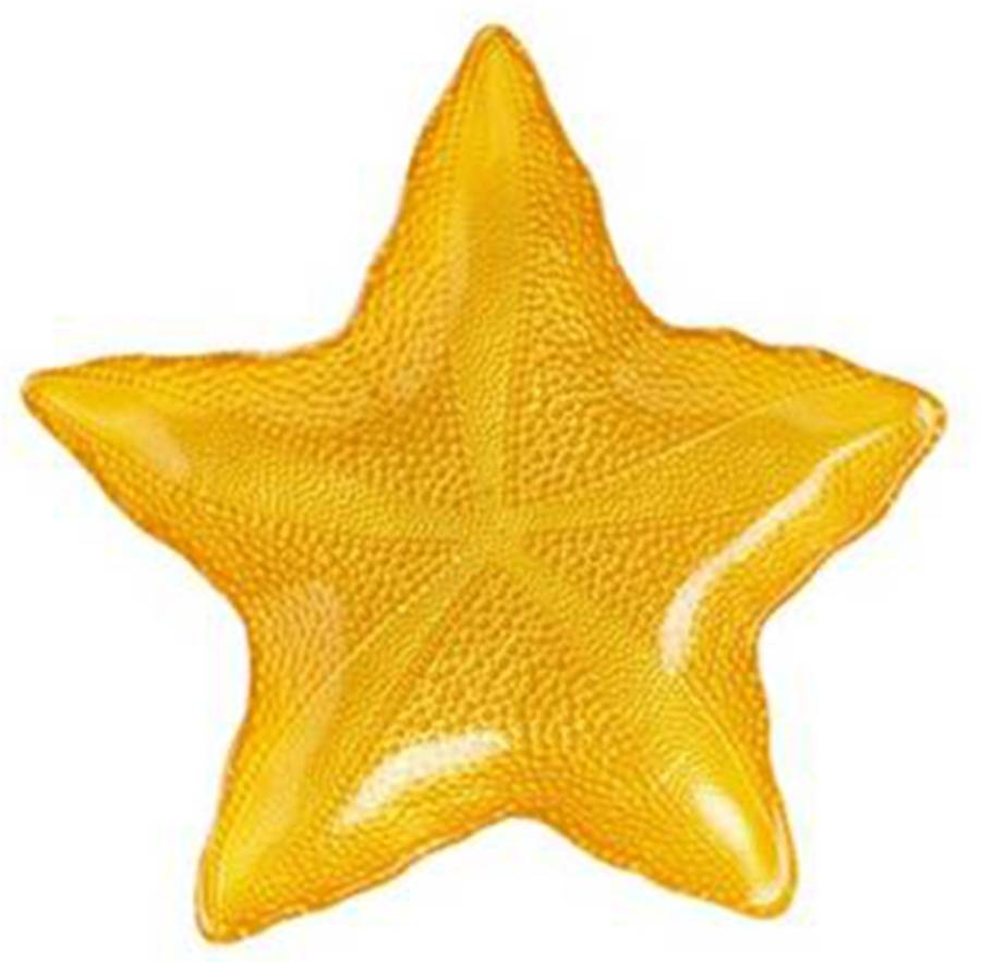 Sea Glass 10" Yellow Starfish Shape Dish by Vietri-1