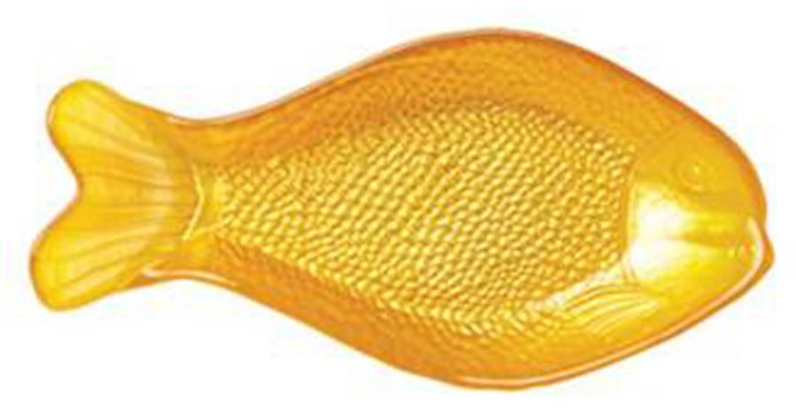 Sea Glass 10" Yellow Fish Shape Dish by Vietri-1