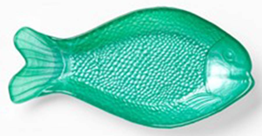 Sea Glass 10" Teal Fish Shape Dish by Vietri-1