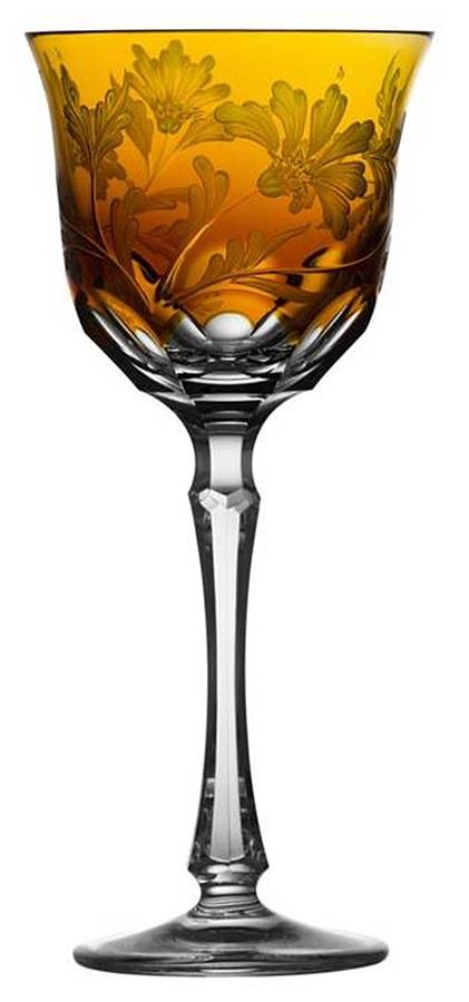 Derby Panel Accent Amber Water Goblet by Varga-1