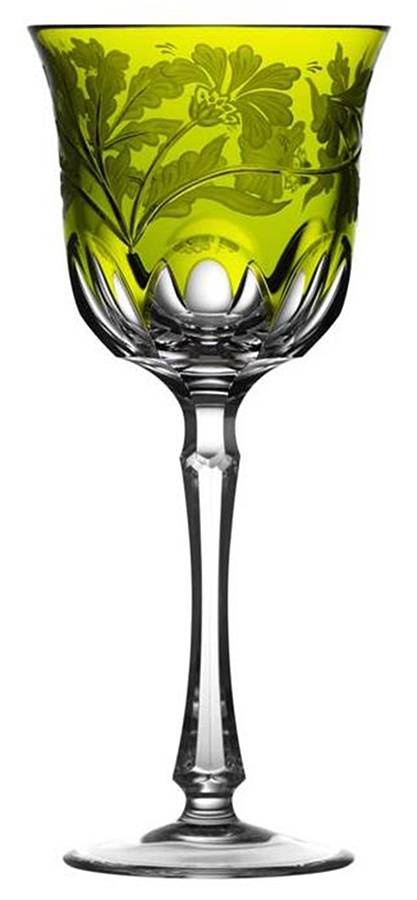 Derby Panel Accent Yellow Green Water Goblet by Varga-1