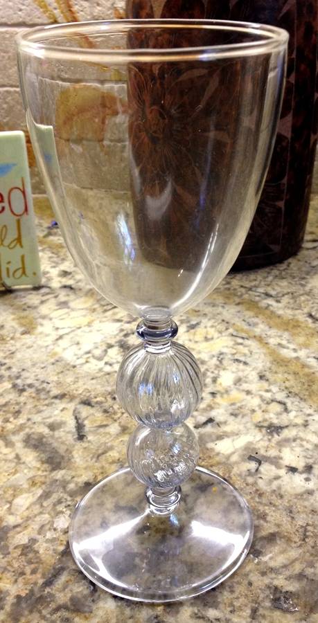 Imperial Blue (Gold Trim) Water Goblet by Vietri-1