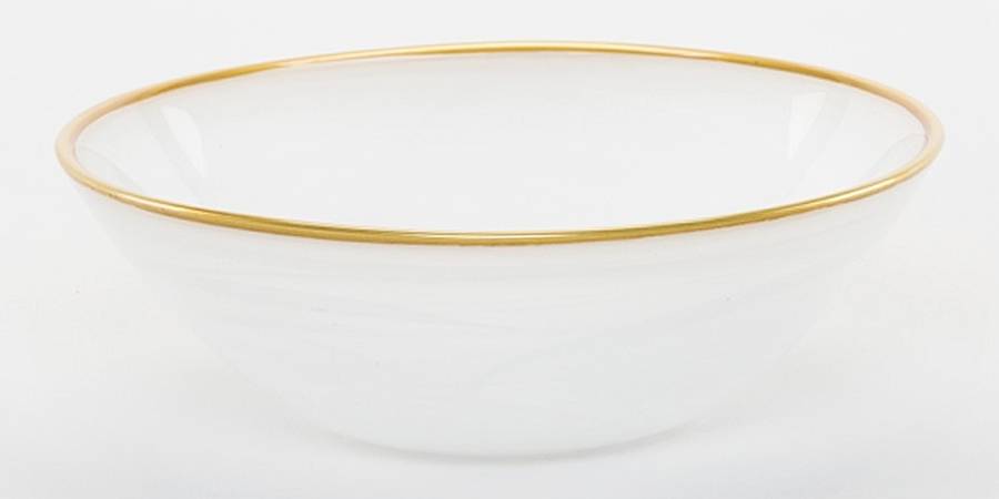 Alabaster Glass (White) Cereal Bowl by Vietri-1