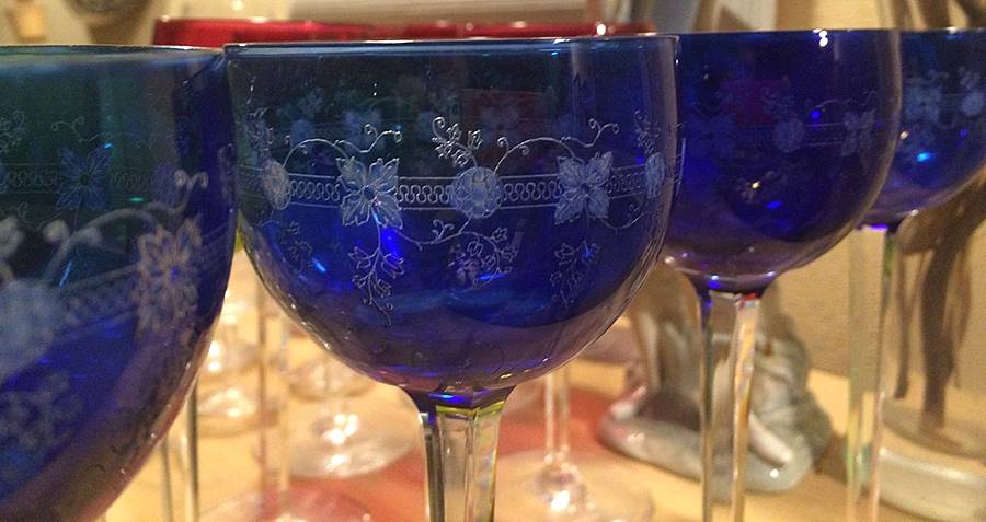 VAS85 Cobalt Blue Hock Wine by Val St Lambert-1