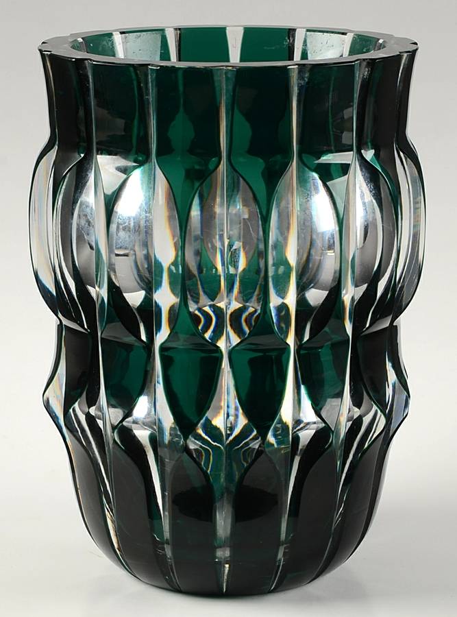 Minerva Green 7" Flower Vase by Val St Lambert-1