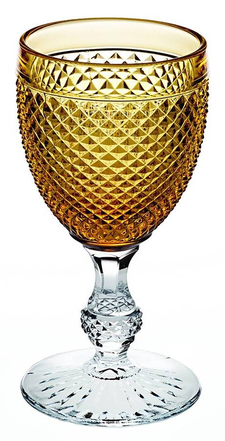 Bicos Bicolor Amber Water Goblet by Vista Alegre-1