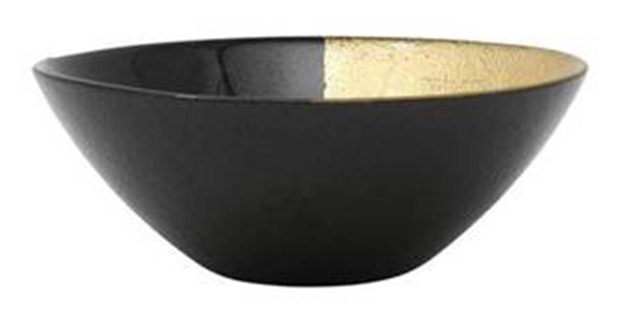 Two-Tone Black and Gold Cereal Bowl by Vietri-1