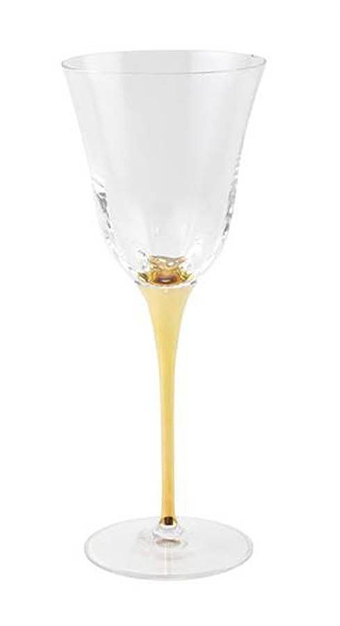 Optical Gold Stem Water Goblet by Vietri-1