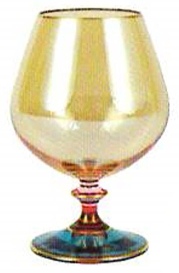 Regalia Deco Blue Brandy Glass by Vietri-1