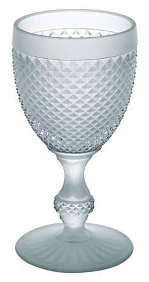 Bicos Frosted White Water Goblet by Vista Alegre-1