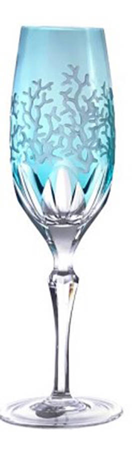 Coral (Cristobal) Turquoise Fluted Champagne by Varga-1
