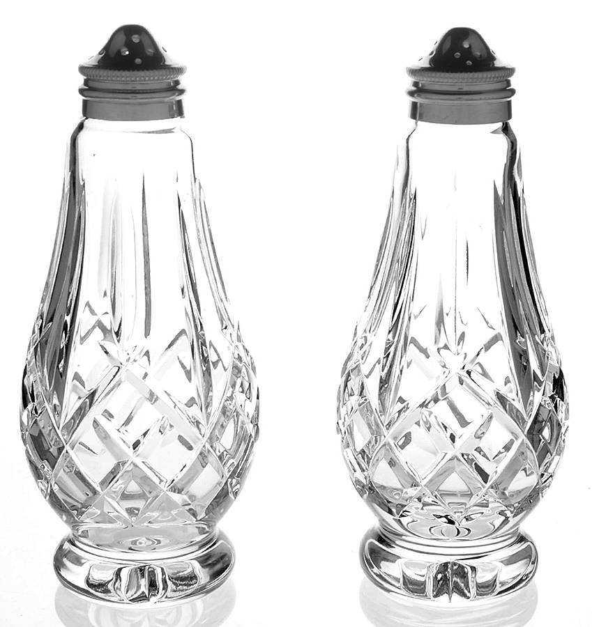 Araglin Footed Shaker Set & Metal Lids by Waterford Crystal-1