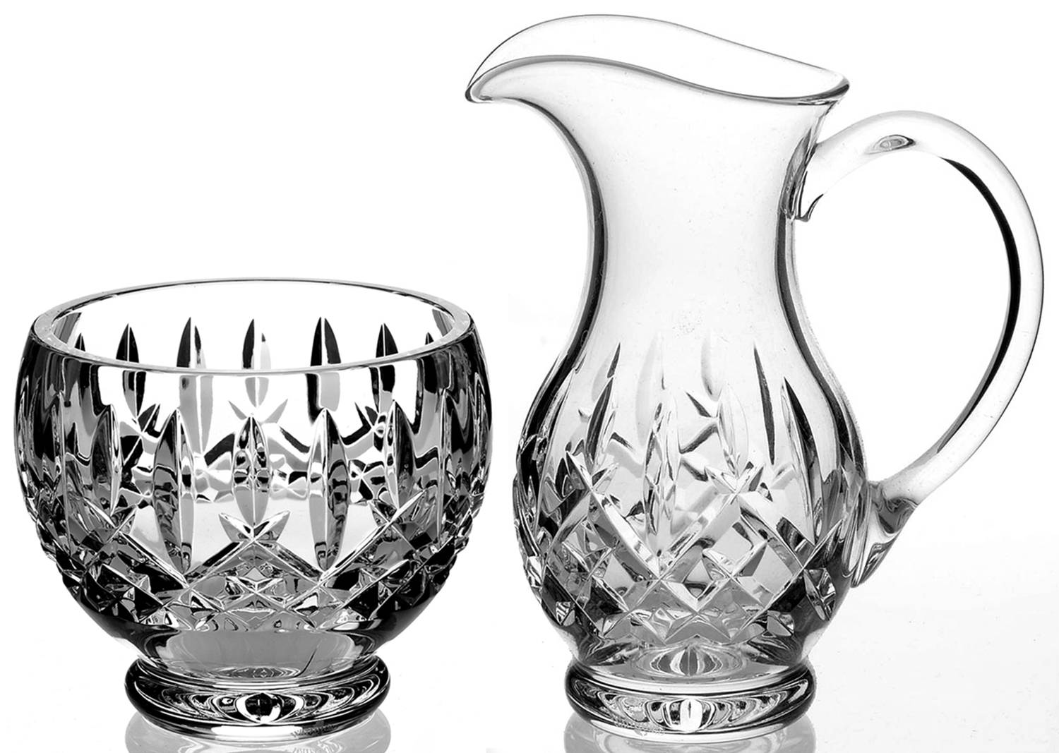 Araglin Creamer & Open Sugar Set by Waterford Crystal-1