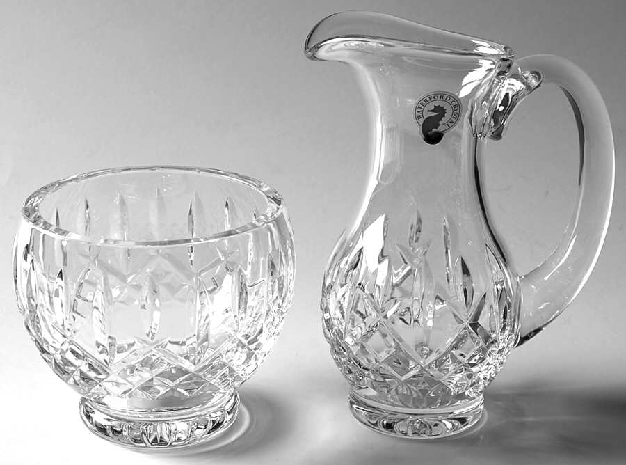Araglin Creamer & Open Sugar Set by Waterford Crystal-1
