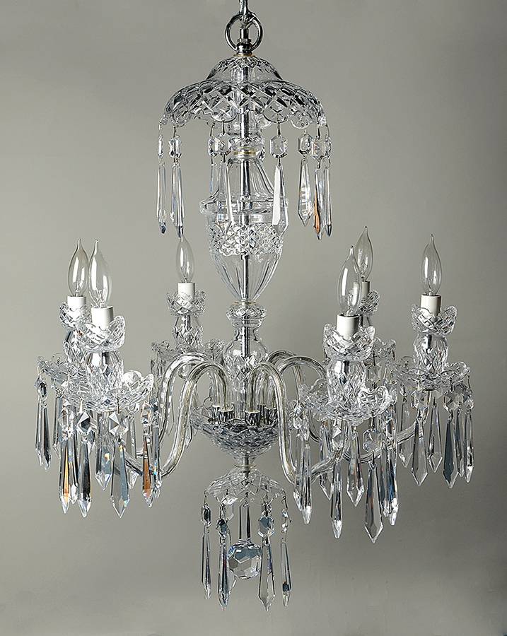 Avoca (Cut Base) 6 Arm Chandelier by Waterford Crystal-1