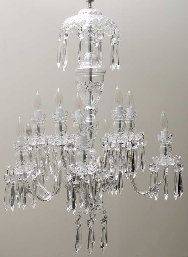 Avoca (Cut Base) 10 Arm Chandelier by Waterford Crystal-1