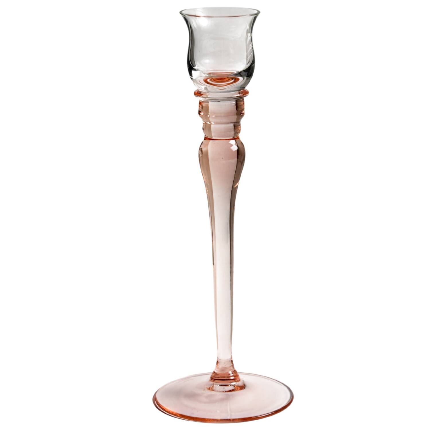 Bermuda Pink 8" Single Light Candlestick by Waterford Crystal-1