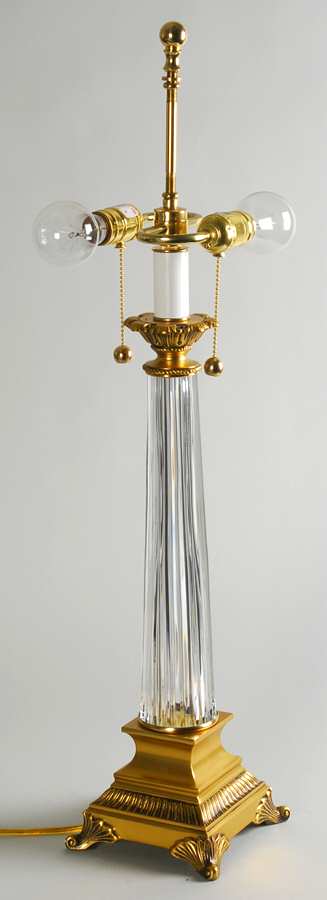 Carina 28" Electric Lamp with Brass Base No Shade by Waterford Crystal-1