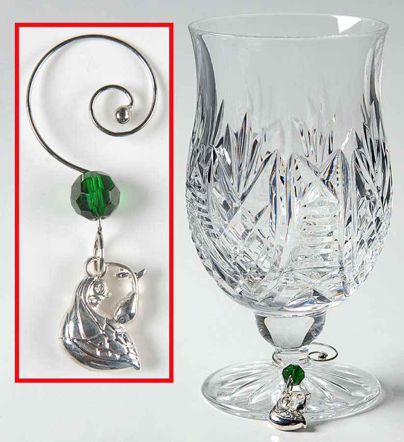 Clare (Cut) Punch Glass & Twelve Days of Christmas Charm by Waterford Crystal-1