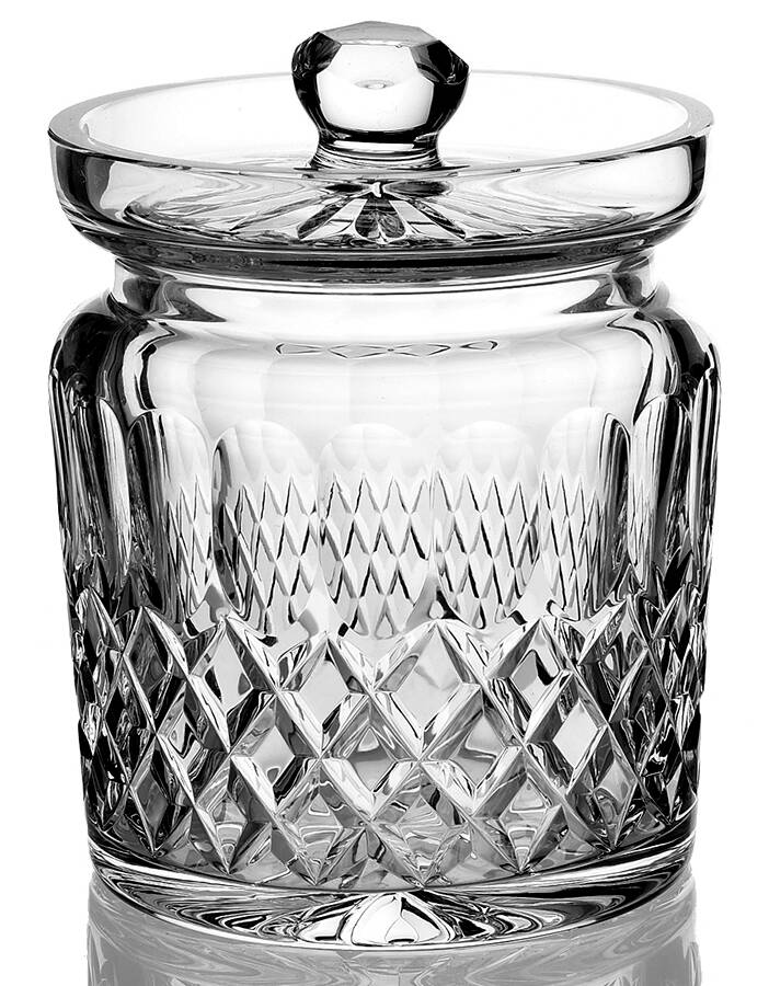 Colleen Short Stem (Cut) Biscuit Barrel & Lid by Waterford Crystal-1