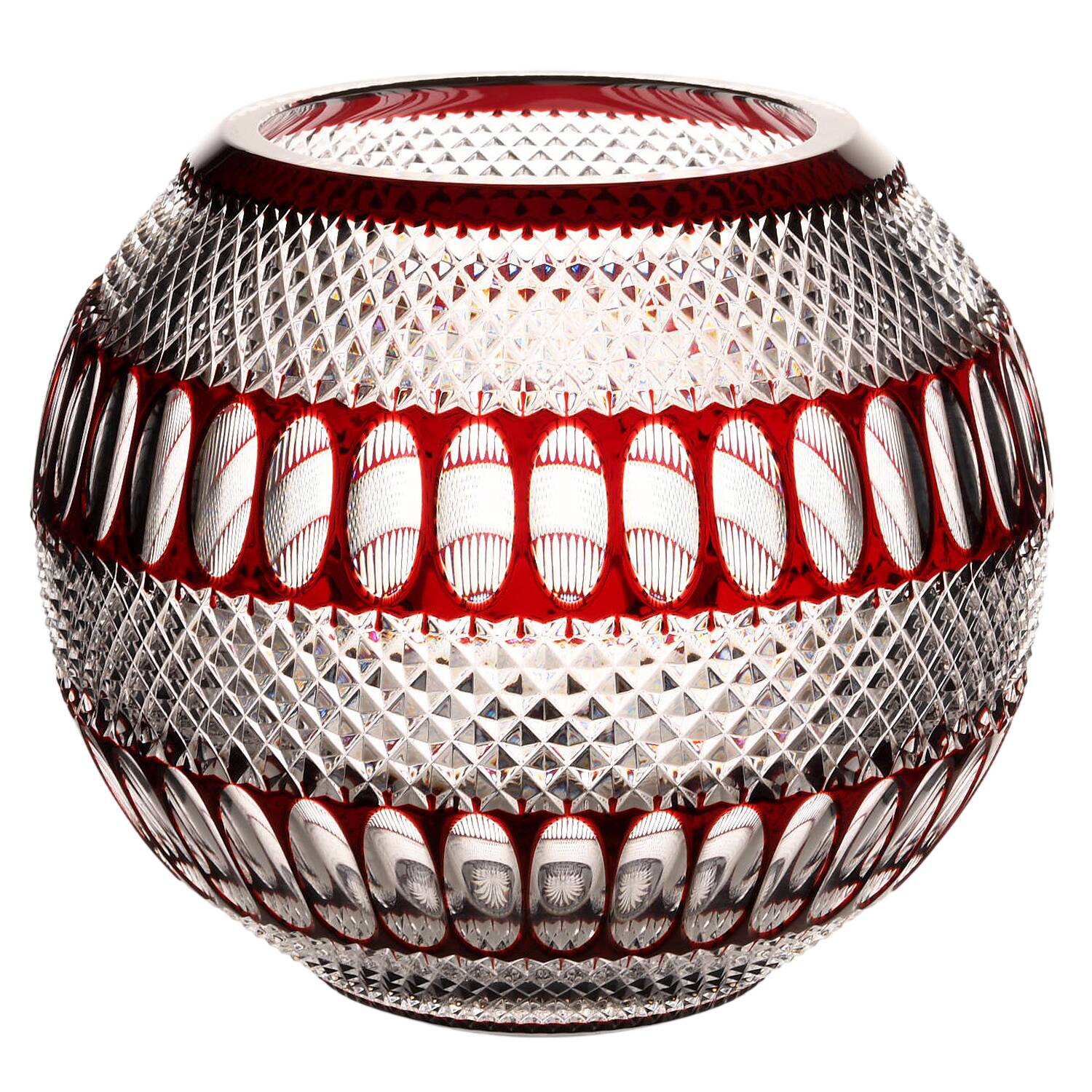 Colleen Short Stem (Cut) 60th Anniversary Ruby Rose Bowl by Waterford Crystal-1