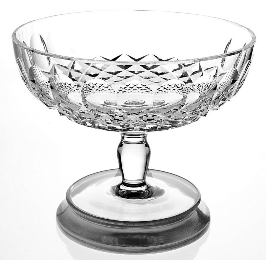Colleen Short Stem (Cut) Round Compote with Metal Base (Height X Width) by Waterford Crystal-1