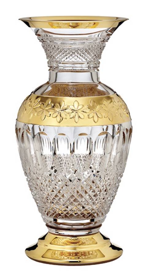 Colleen Short Stem (Cut) Gilded 60th Anniversary Vase by Waterford Crystal-1